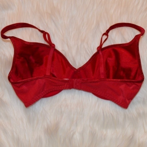 34C Vassarette Satin Look Contour Cup Red‎ Bra - Picture 3 of 8